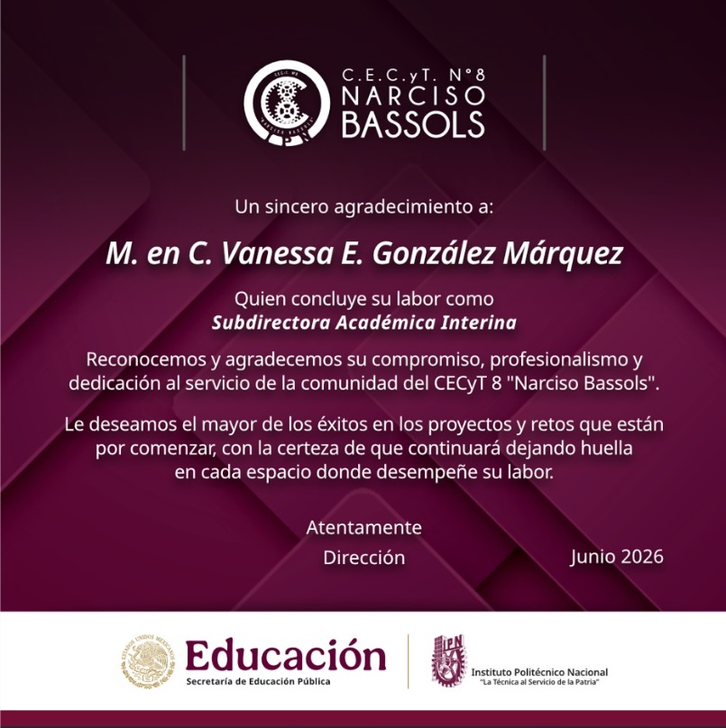 Agradecimiento Vanessa